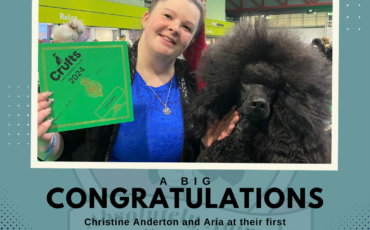 A big congratulations to Christine Anderton at Crufts with Aria!